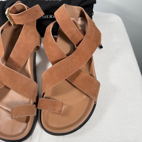 A.Emery Jalen Suede and Leather Strappy Sandals Size 41 10 Brown - Picture 3 of 12